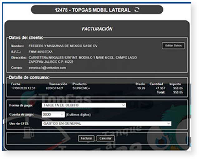 Paso 5 de facturación